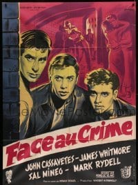 2s676 CRIME IN THE STREETS French 1p '56 Don Siegel, Sal Mineo & 1st John Cassavetes, Grinsson art