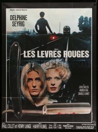 2s683 DAUGHTERS OF DARKNESS French 1p '71 great image of sexy vampires & bloody straight razor!