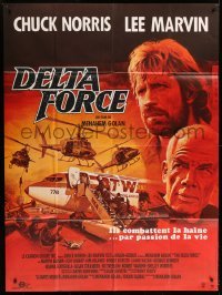 2s693 DELTA FORCE French 1p '86 different art of Chuck Norris & Lee Marvin by plane & helicopters!