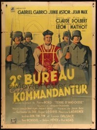 2s695 DEUXIEME BUREAU CONTRE KOMMANDANTUR French 1p R1940s art of WWI soldiers surrounding priest!