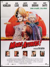 2s826 MARS ATTACKS! French 1p '96 directed by Tim Burton, wacky sci-fi art by Philip Castle!