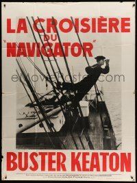 2s847 NAVIGATOR French 1p R60s different image of Buster Keaton on ship, directed by Donald Crisp!