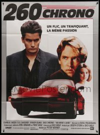 2s850 NO MAN'S LAND French 1p '88 different image of Charlie Sheen, D.B. Sweeney & Porsche!