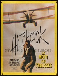 2s852 NORTH BY NORTHWEST French 1p R74 Hitchcock, classic image of Cary Grant & cropduster!