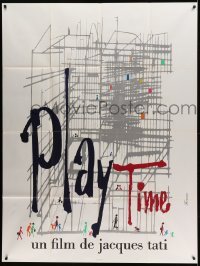 2s876 PLAYTIME French 1p '67 Jacques Tati, great artwork by Baudin & Rene Ferracci!