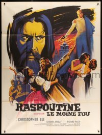 2s890 RASPUTIN THE MAD MONK French 1p '66 best different art of Christopher Lee by Boris Grinsson!