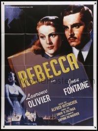 2s893 REBECCA French 1p R00s Alfred Hitchcock, great image of Laurence Olivier & Joan Fontaine!
