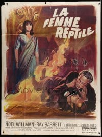 2s899 REPTILE French 1p '67 snake woman Noel Willman, different horror art by Boris Grinsson!