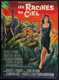 2s905 ROOTS OF HEAVEN French 1p '58 John Huston, art of Errol Flynn & sexy Julie Greco in Africa!