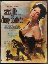 2s917 SEDUCED & ABANDONED French 1p '64 art of sexy Stefania Sandrelli by Georges Allard!