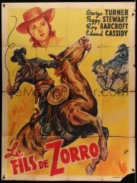 2s930 SON OF ZORRO French 1p R50s cool art of the masked hero on horse, Republic serial!