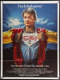 2s957 TEEN WOLF French 1p '86 great artwork of teenage werewolf Michael J. Fox by L. Cowell!