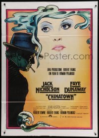 2s303 CHINATOWN Italian 1p R70s art of Jack Nicholson & Faye Dunaway by Jim Pearsall, Roman Polanski