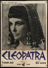 2s304 CLEOPATRA roadshow Italian 1p '64 best close up of Elizabeth Taylor in the title role!