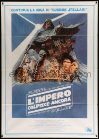2s322 EMPIRE STRIKES BACK Italian 1p '80 George Lucas classic, great montage art by Tom Jung!