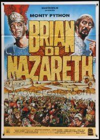 2s348 LIFE OF BRIAN Italian 1p '91 Monty Python, he's not the Messiah, great William Stout art!