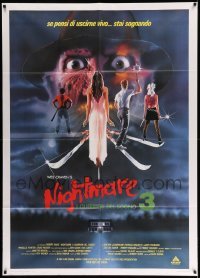 2s365 NIGHTMARE ON ELM STREET 3 Italian 1p '87 cool horror artwork of Freddy Krueger by Matthew Peak