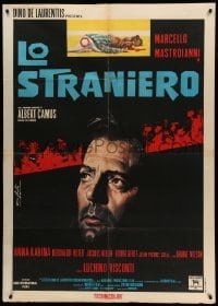 2s401 STRANGER Italian 1p '68 Visconti's Lo Straniero, art of Marcello Mastroianni by Nistri!
