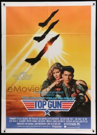 2s422 TOP GUN Italian 1p '86 great image of Tom Cruise & Kelly McGillis, Navy fighter jets!