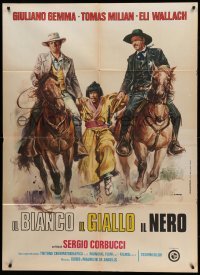 2s438 WHITE, THE YELLOW & THE BLACK Italian 1p '75 Sergio Corbucci, Casaro spaghetti western art!