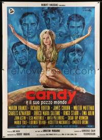 2s220 CANDY Italian 2p '70 Ciriello art of Brando, Ringo, Matthau, Burton & sexy naked Ewa Aulin!