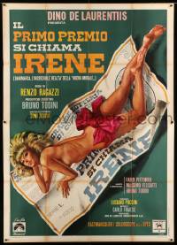 2s234 FIRST PRIZE IRENE Italian 2p '70 Iaia art of naked nurse who is the prize in a contest, rare!