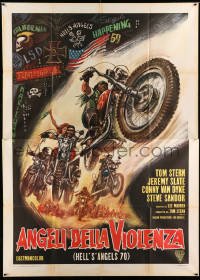 2s239 HELL'S ANGELS '69 Italian 2p '70 art of biker gang in the rumble that rocked Las Vegas!