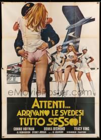 2s257 NAUGHTY STEWARDESSES Italian 2p '76 Al Adamson, different art of sexy airplane hostesses!