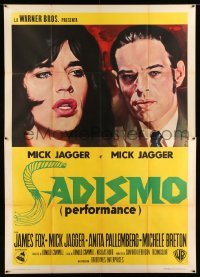 2s261 PERFORMANCE Italian 2p '71 directed by Nicolas Roeg, art of Mick Jagger by Enzo Nistri!