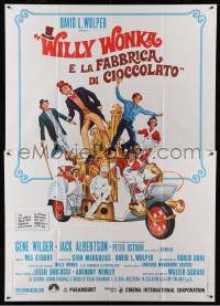 2s278 WILLY WONKA & THE CHOCOLATE FACTORY Italian 2p '71 Gene Wilder classic, great fantasy art!