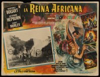 2s446 AFRICAN QUEEN Mexican LC '52 different border art of Humphrey Bogart & Katharine Hepburn!