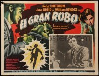 2s457 BIG STEAL Mexican LC R50s great close up of Robert Mitchum & Jane Greer, cool border art!