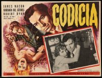 2s466 CAUGHT Mexican LC '49 James Mason's 1st U.S. film, close up with Barbara Bel Geddes!
