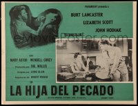 2s475 DESERT FURY Mexican LC R50s close up of Burt Lancaster sitting on Mary Astor's desk!