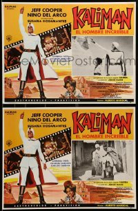 2s566 KALIMAN EL HOMBRE INCREIBLE 4 Mexican LCs '72 cool Mexican sci-fi with costumed hero!