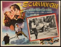 2s527 SCARAMOUCHE Mexican LC '52 great image of Stewart Granger in sword fight with Mel Ferrer!