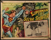 2s536 SUPERMAN & THE JUNGLE DEVIL Mexican LC R62 great superhero border art + candid inset image!