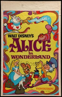 2s007 ALICE IN WONDERLAND WC R74 Walt Disney, Lewis Carroll classic, cool psychedelic art!
