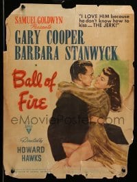 2s018 BALL OF FIRE WC '41 great image of dapper Gary Cooper & sexy Barbara Stanwyck!