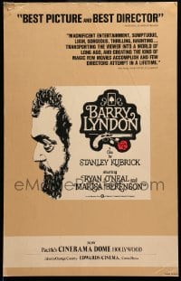 2s021 BARRY LYNDON WC '75 different art of director Stanley Kubrick by title logo, ultra rare!