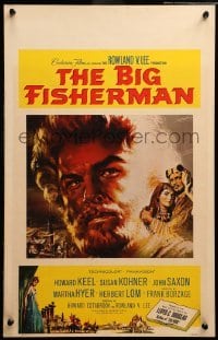 2s027 BIG FISHERMAN WC '59 cool Joseph Smith artwork of Howard Keel, Susan Kohner & John Saxon!