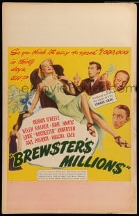 2s040 BREWSTER'S MILLIONS WC '45 Dennis O'Keefe has to spend a million in 30 days, great art!
