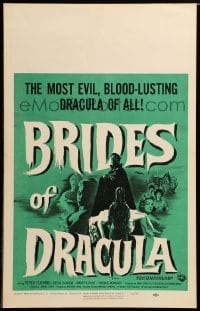 2s041 BRIDES OF DRACULA WC '60 Terence Fisher, Hammer, Peter Cushing as Van Helsing, cool art!