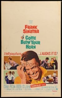 2s054 COME BLOW YOUR HORN WC '63 close up of laughing Frank Sinatra, from Neil Simon's play!