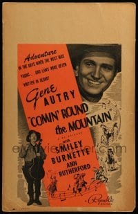 2s055 COMIN' ROUND THE MOUNTAIN WC R40s smiling cowboy Gene Autry & Smiley Burnette with guitar!