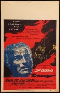 2s067 DRANGO WC '57 art of Jeff Chandler, a man against a town gone mad with lust!