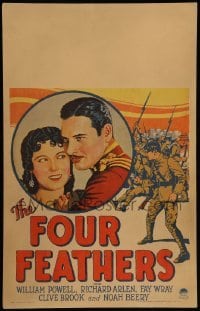 2s071 FOUR FEATHERS WC '29 cool artwork litho of William Powell, Richard Arlen & pretty Fay Wray!