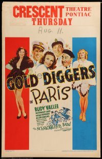 2s082 GOLD DIGGERS IN PARIS WC '38 art of sexy dancers Rosemary Lane & Gloria Dixon, Rudy Vallee!