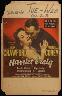 2s087 HARRIET CRAIG WC '50 great romantic close up of Joan Crawford & Wendell Corey!