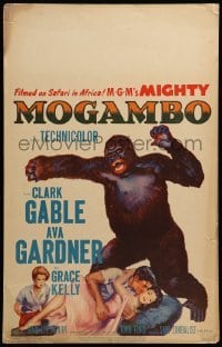 2s132 MOGAMBO WC '53 Clark Gable, Grace Kelly & Ava Gardner in Africa, great art with giant ape!